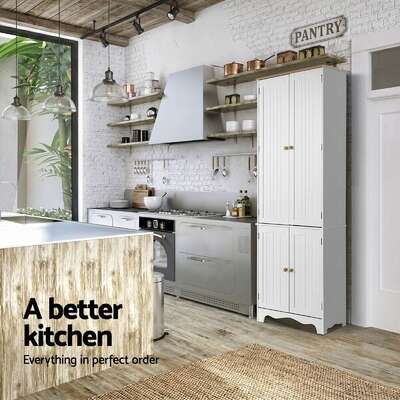 Tall Pantry Cabinet 6-Tier Storage Set of 2 | EXTG