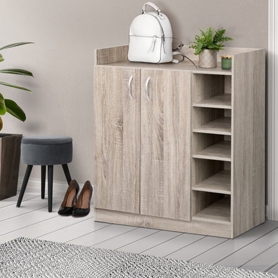 Shoe Cabinet Shoes Storage Rack 21 Pairs Organiser Shelf Cupboard Wooden