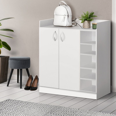 Shoe Cabinet Shoes Storage Rack 21 Pairs White Organiser Shelf Cupboard