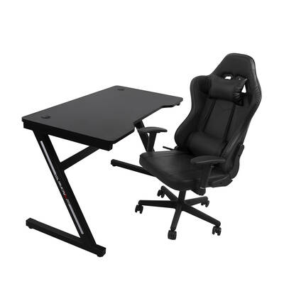 Gaming Z shaped Office Computer Racing Desk Black