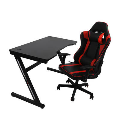 Gaming Z shaped Office Computer Racing Desk Red