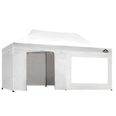 Instahut Aluminium Gazebo Pop Marquee Up 3x6m Outdoor Gazebos Wedding Tent White