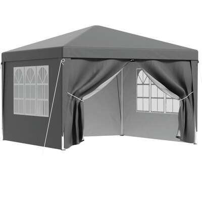Gazebo 3x3 Pop Up Marquee Folding Tent Wedding Gazebos Camping Outdoor Shade Canopy Gray