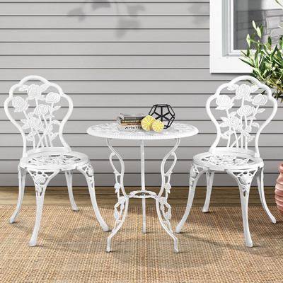 3Pc Outdoor Bistro Set - Rose White