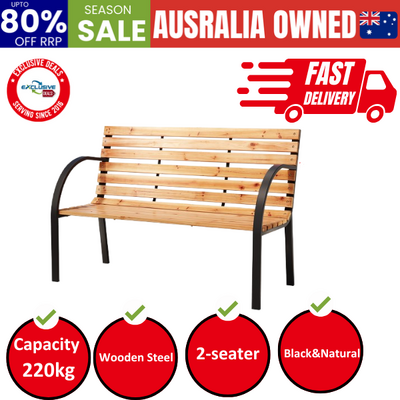 Elegant Wooden Steel Garden Bench