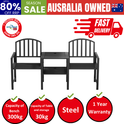 Outdoor Garden Loveseat - Black
