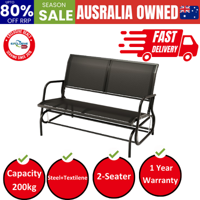 Outdoor Garden Swing Glider - Black