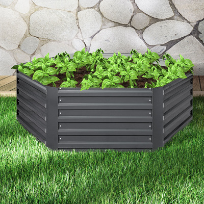 Hexagon Veggie Bed: Durable Coated Steel Garden Planter