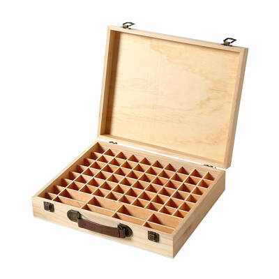 Essential Oil Storage Box Wooden 70 Slots