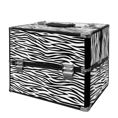 Aluminium Makeup Cosmetic Case Storage Box Bag  Zebra