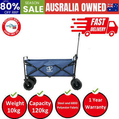 Garden Cart Folding 120kg Trolley Camping Wagon Barrow Outdoor Beach