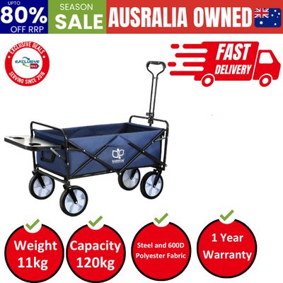 Garden Cart with Cup Holders Blue