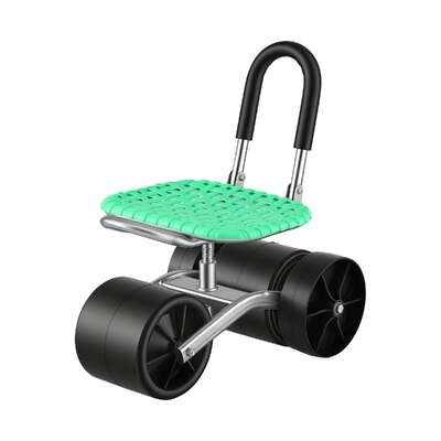 Gardening Cart 360° Swivel Seat Rolling Scooter Adjustable 130kg Green