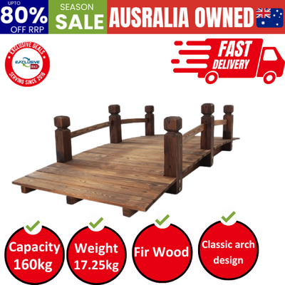 Garden Decor Outdoor Ornament Wooden Bridge 160Cm