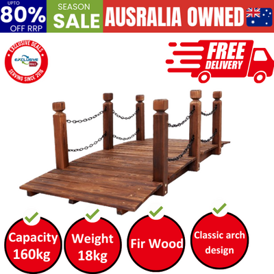 Garden Decor Outdoor Ornament Wooden Bridge Chain 160Cm