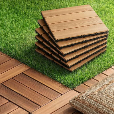 Interlocking Wood Deck Tiles 30x30cm 27-Pack | EXTG