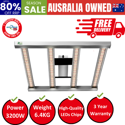 Max 3200W Grow Light LED Full Spectrum Indoor Plant All Stage Growth