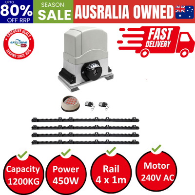 Automatic Sliding Gate Opener Kit Keypad 4M 1200Kg