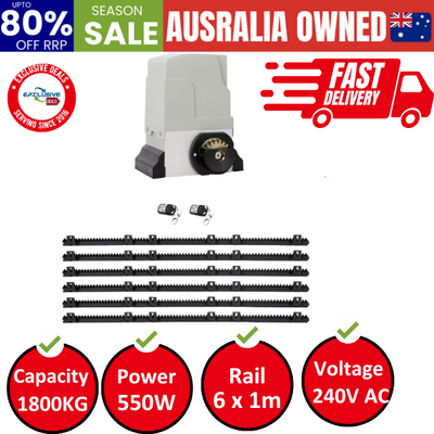 Automatic Sliding Gate Opener Kit 6M 1800Kg