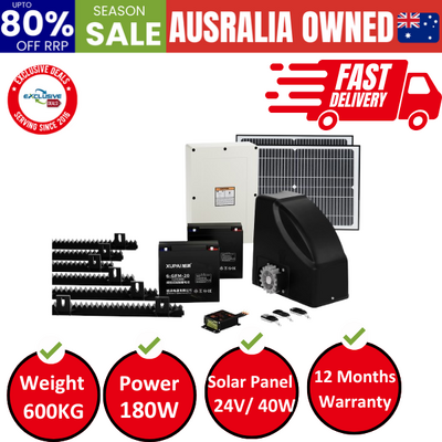 Automatic Sliding Gate Opener Kit 40W Full Solar Electric 6M 600Kg