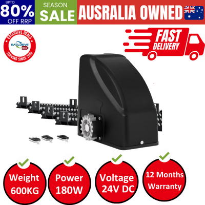 Automatic Sliding Gate Opener Kit Electric 4M 600Kg 3 Control Remotes