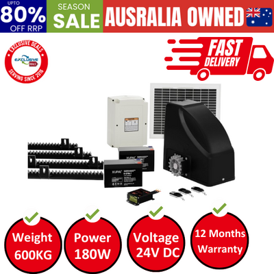 Solar Powered 4M Sliding Gate Opener Kit