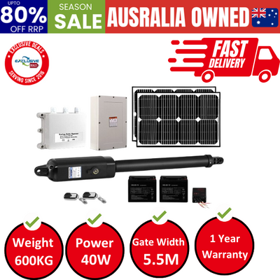 Single Swing Gate Opener 600Kg 40W Solar Panel