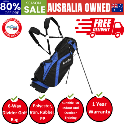6 Way Dividers Golf Bag Stand Insulated Carry Bag Zippered Rain Cover
