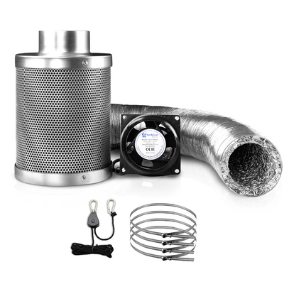 6" Ventilation Kit with Fan, Carbon Filter & Duct - Hydroponics Grow Tent