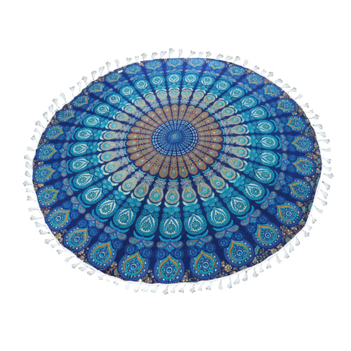 Mandala Towel with Terry Backing Ocean 180cm  