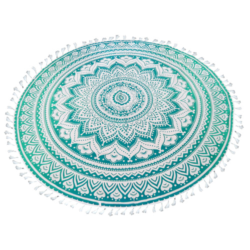 Mandala Towel with Terry Backing Leaf 180cm  