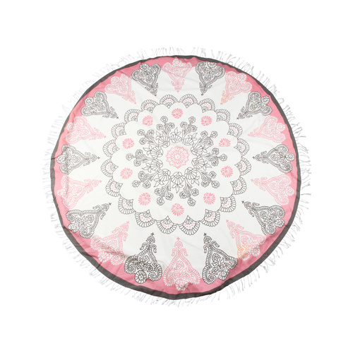 Turkish Towel Boho Round 150cm Pink