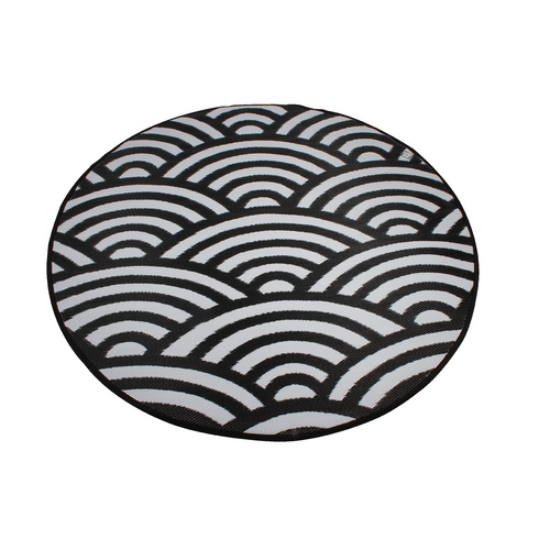 Round Outdoor Reversible Mat Weatherproof Tatami Design 200cm Diameter