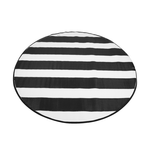 Round Outdoor Reversible Mat Weatherproof Nautical Design 200cm Diameter