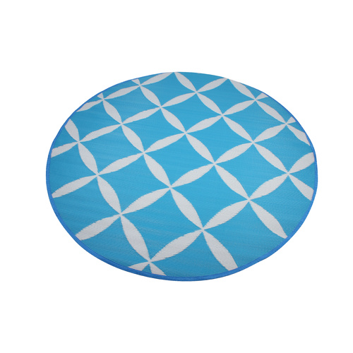 Round Outdoor Reversible Mat Weatherproof Wallpaper Design 200cm Diameter