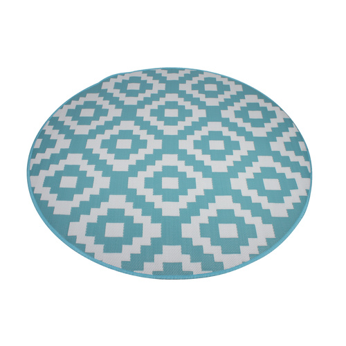 Round Outdoor Reversible Mat Weatherproof Ashton Design 200cm Diameter
