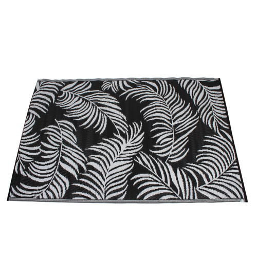 Rectangular Outdoor Reversible Mat Weatherproof Feather Design 120 x 180cm