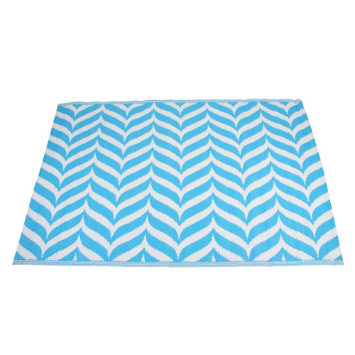 Rectangular Outdoor Reversible Mat Weatherproof Chevron Design 120 x 180cm