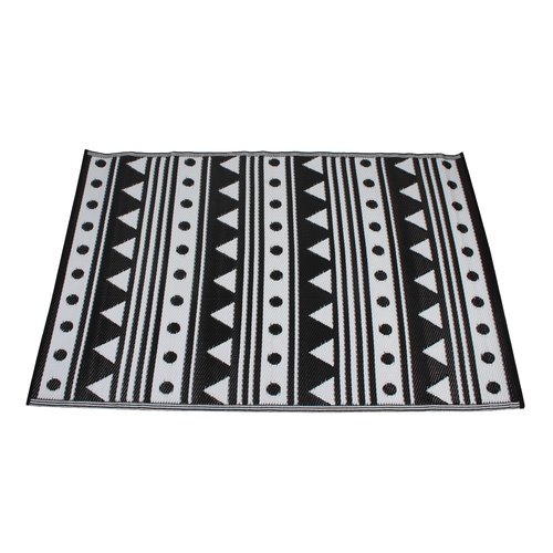 Rectangular Outdoor Reversible Mat Weatherproof Bold Design 120 x 180cm