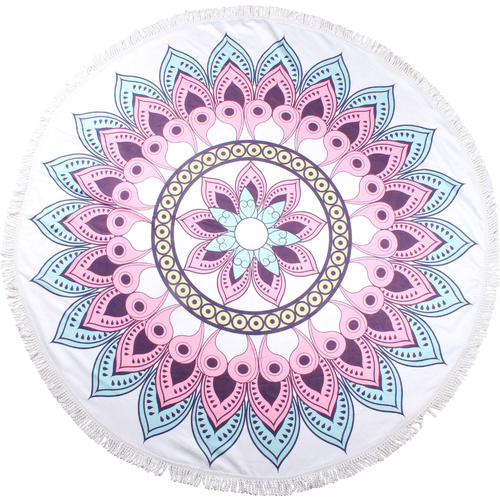 Round Beach Towels 150cm Microfibre Flower