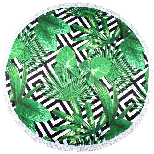 Round Beach Towels 150cm Microfibre Palm