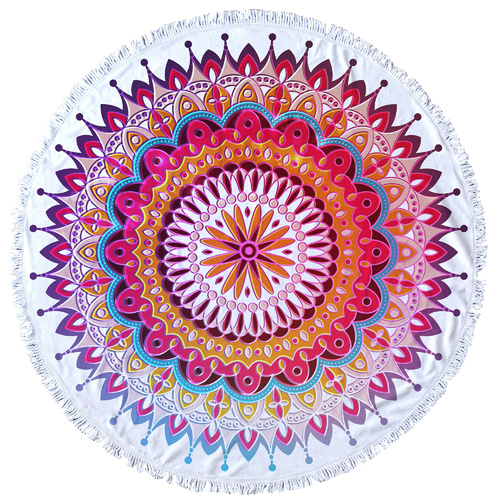 Round Beach Towels 150cm Microfibre Pink Mandela