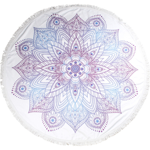 Round Beach Towels 150cm Microfibre White