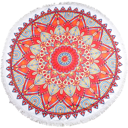 Round Beach Towels 150cm Microfibre Bright Mandela