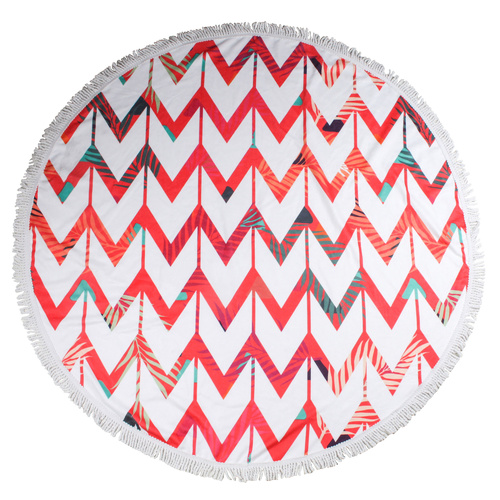 Round Beach Towels 150cm Microfibre Zig Zag