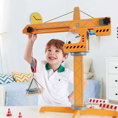 Hape Crane Lift Set 10pc Kids Toy | EXTG