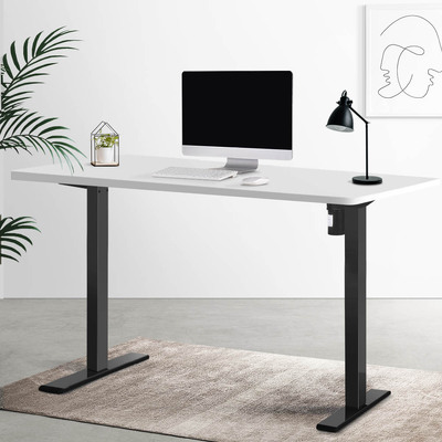Electric Standing Desk Motorised Sit Stand Desks Table Black White 140cm