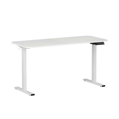 Electric Standing Desk 140cm Adjustable Height Motorised Home Office Desk White