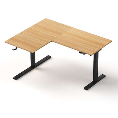 L-Shape Electric Standing Desk Sit-Stand Height Adjustable Motorised Workstation