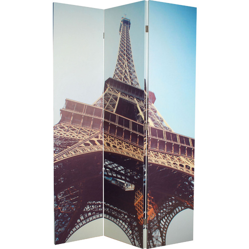 Paris 3 Panel Room Divider With Print 120W X 180H